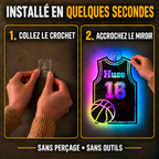 Installé en quelques secondes avec le crochet adhésif, sans perçage