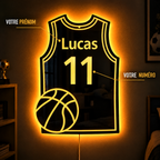 Miroir maillot de basket personnalisé avec votre prénom et votre numéro