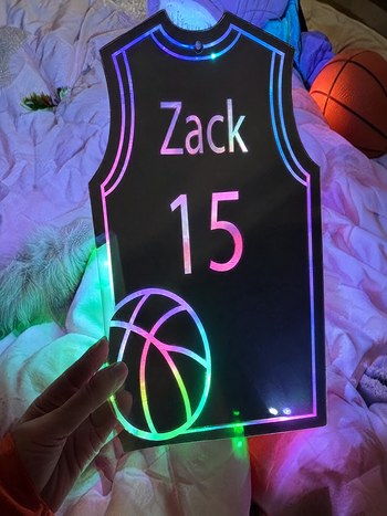 Miroir LED maillot de basket personnalisé